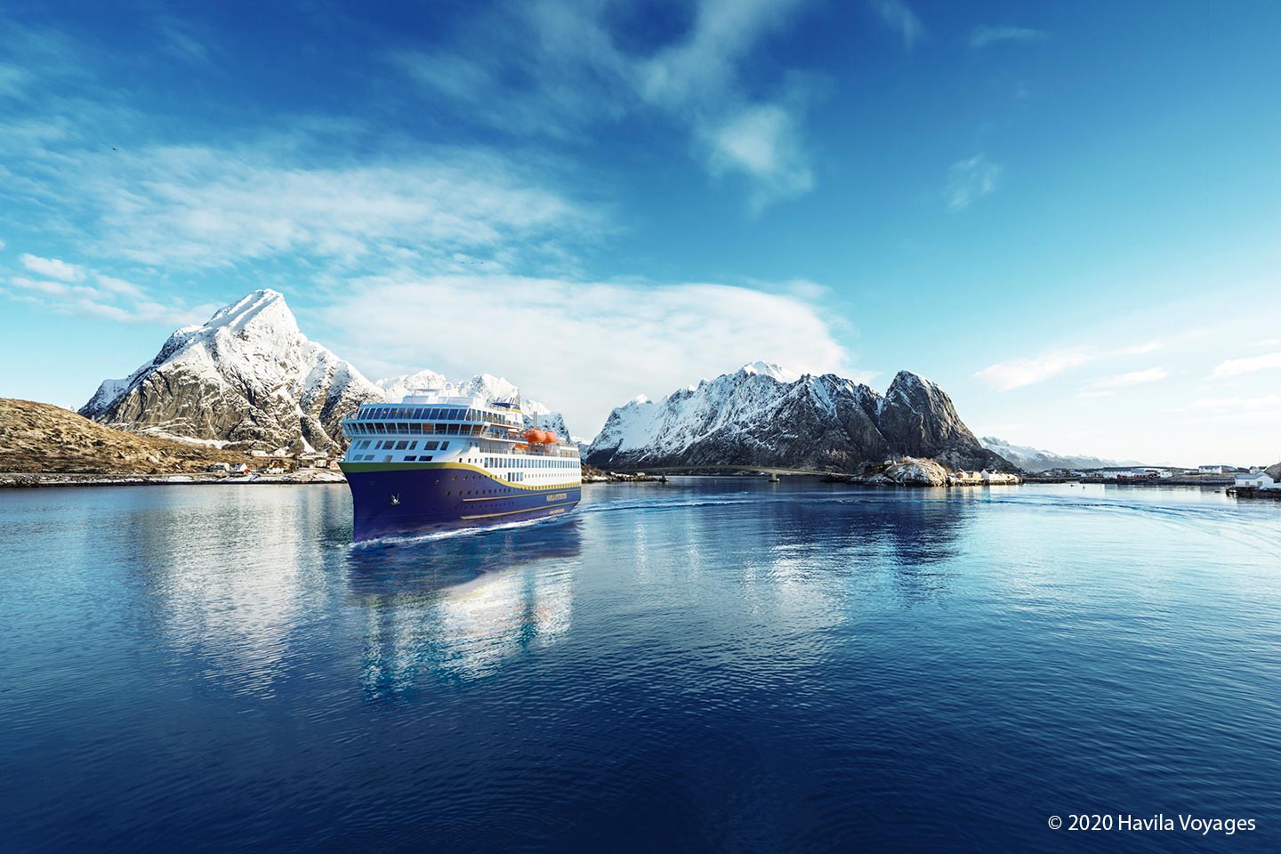 Afbeelding van Lofoten Snowy Mountains Copyright Havila Voyages