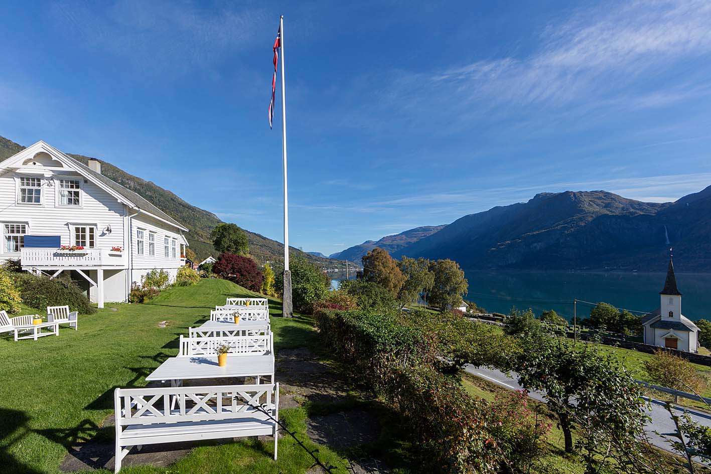 Afbeelding van Hoyheimsvik Lusterfjord Noorwegen Norge Reiser Nesgard