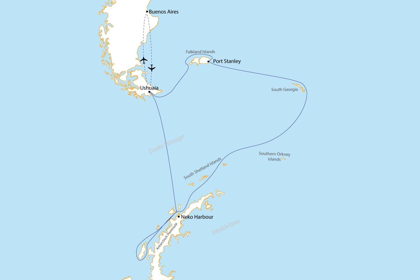 Afbeelding van Poolcirkel Oversteken Via Falklandeilanden Zuid Georgie