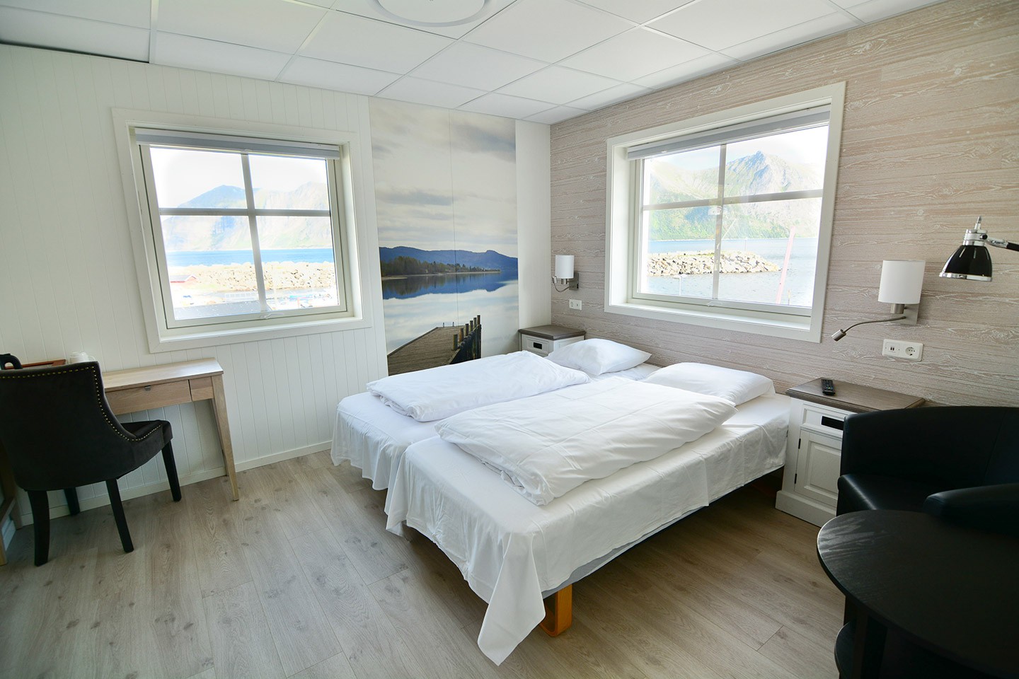 Senjahopen, Mefjord Brygge hotelkamer