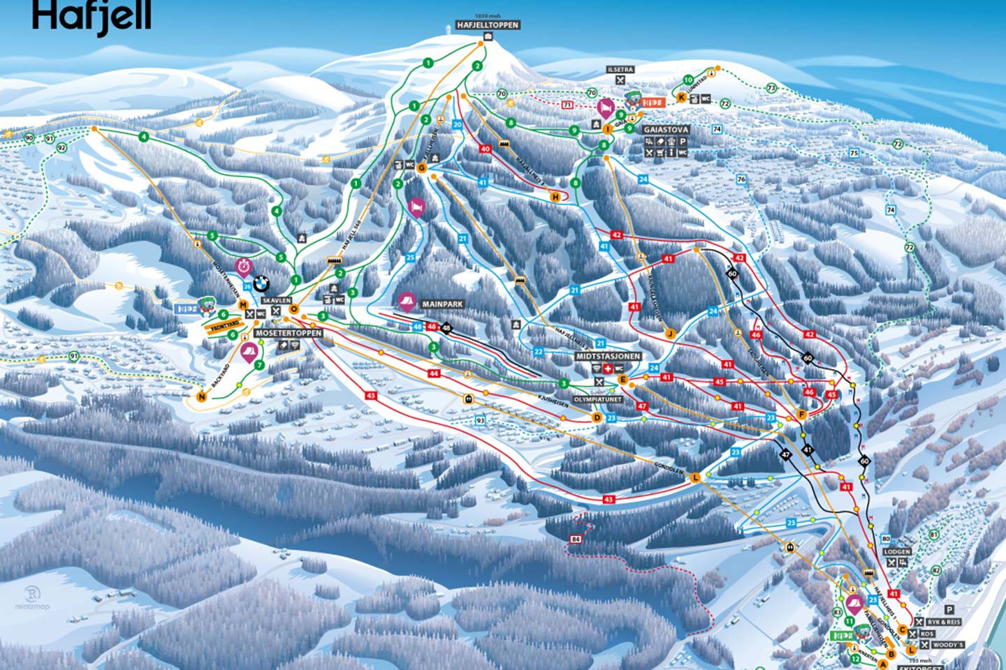 Afbeelding van Wintersportgebied Hafjell Skimap