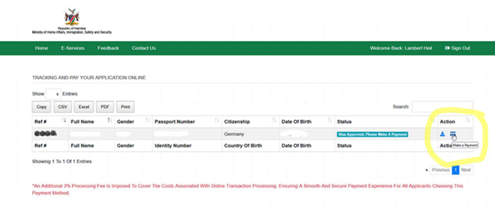$gallerysplittitle Visa On Arrival Namibi%C3%AB Stap 3