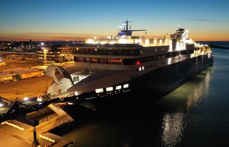 Colorline Ferry Hirtshals Kristiansand Avond Afvaart Color Line Terminal Hirtshals CLL