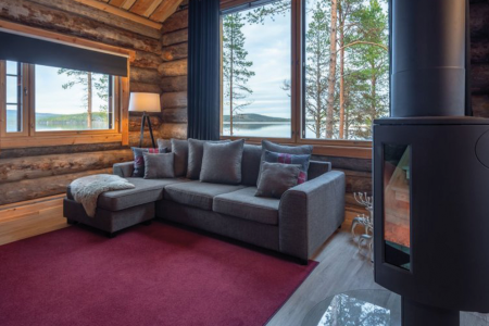 Inari Wilderness Log Cabin Woonkamer