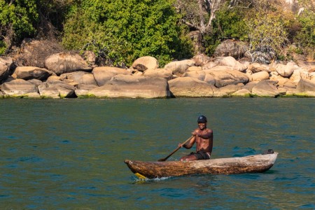 Malawimeer Kumbali Lake Retreat Zonsondergang Safari Visser Suid Afrika Reise