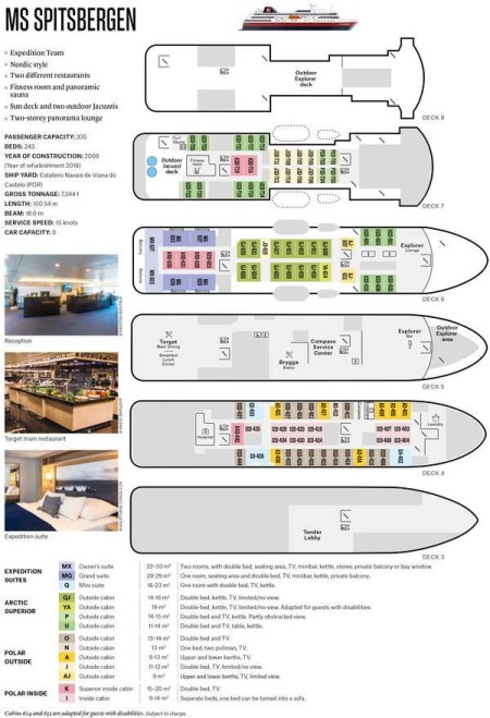 Ms Spitsbergen Deckplan Hurtigruten