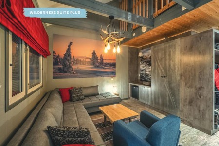 Muonio Harriniva Resort Wilderness Suite Plus Woonkamer