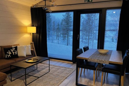 Nellim Wilderness Hotel Arctic Villa Woonkamer