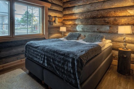 Nellim Wilderness Hotel Log Cabin Kasari Slaapkamer