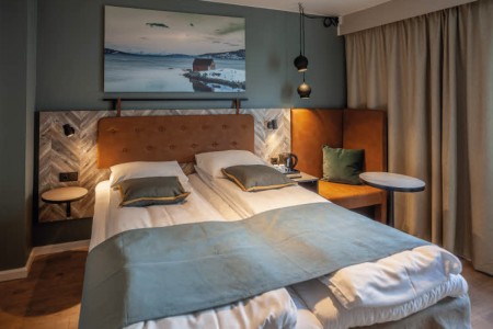 Scandic Harstad Twin Room Bed Cape