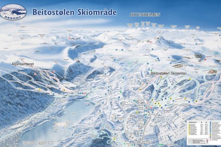 Wintersportgebied Beitostolen Ski Kaart