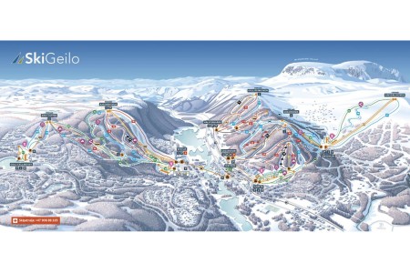 Wintersportgebied Geilo Piste Kaart