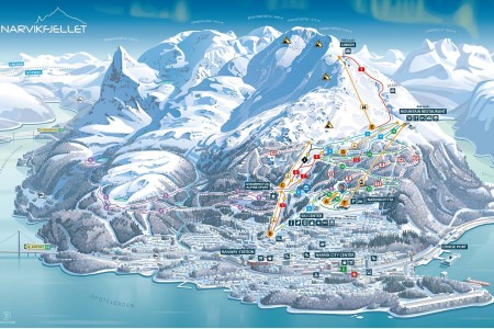 Wintersportgebied Narvik Skimap